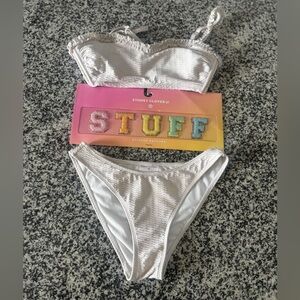 Stoney Clover Lane Cream Bikini Set & NWT Sticker Patches